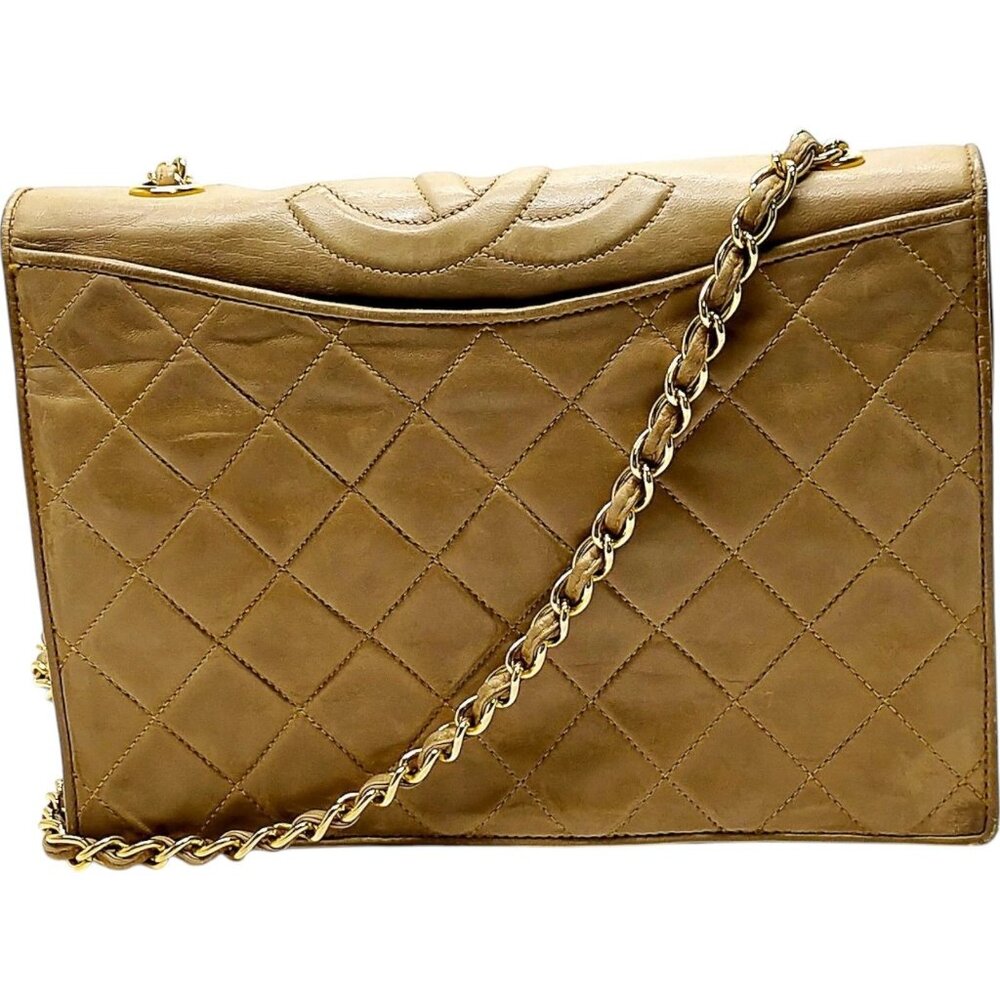 444637BV (EH) Chanel Coco Shoulder Bag Beige Lambskin